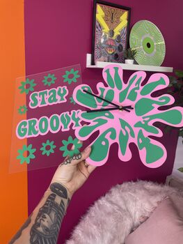 Stay Groovy Clear Acrylic Vinyl Plaque Decor, 7 of 9