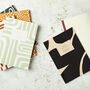 A5 Ruled Notebook In Abstract Mustard Pattern, thumbnail 2 of 2