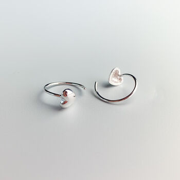 Sterling Silver Heart Ear Jacket Earrings, 4 of 6