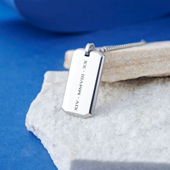Personalized Silver Mens Dog Tag Necklace, 2 of 12