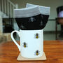 Bee Fine Bone China Mug And Sock Set, thumbnail 3 of 4