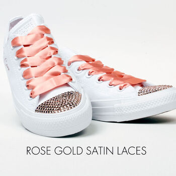 Personalised Satin Ribbon Laces For Wedding Converse, 12 of 12