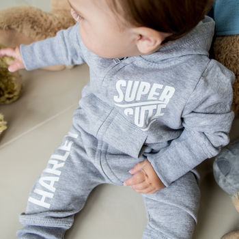 Super Cute Personalised Hooded All In One For Baby, 2 of 3