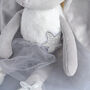 Personalised Grey Velvet Ballerina Bunny, thumbnail 3 of 5