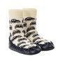 Cream And Navy Car Slippers For Children, thumbnail 1 of 4