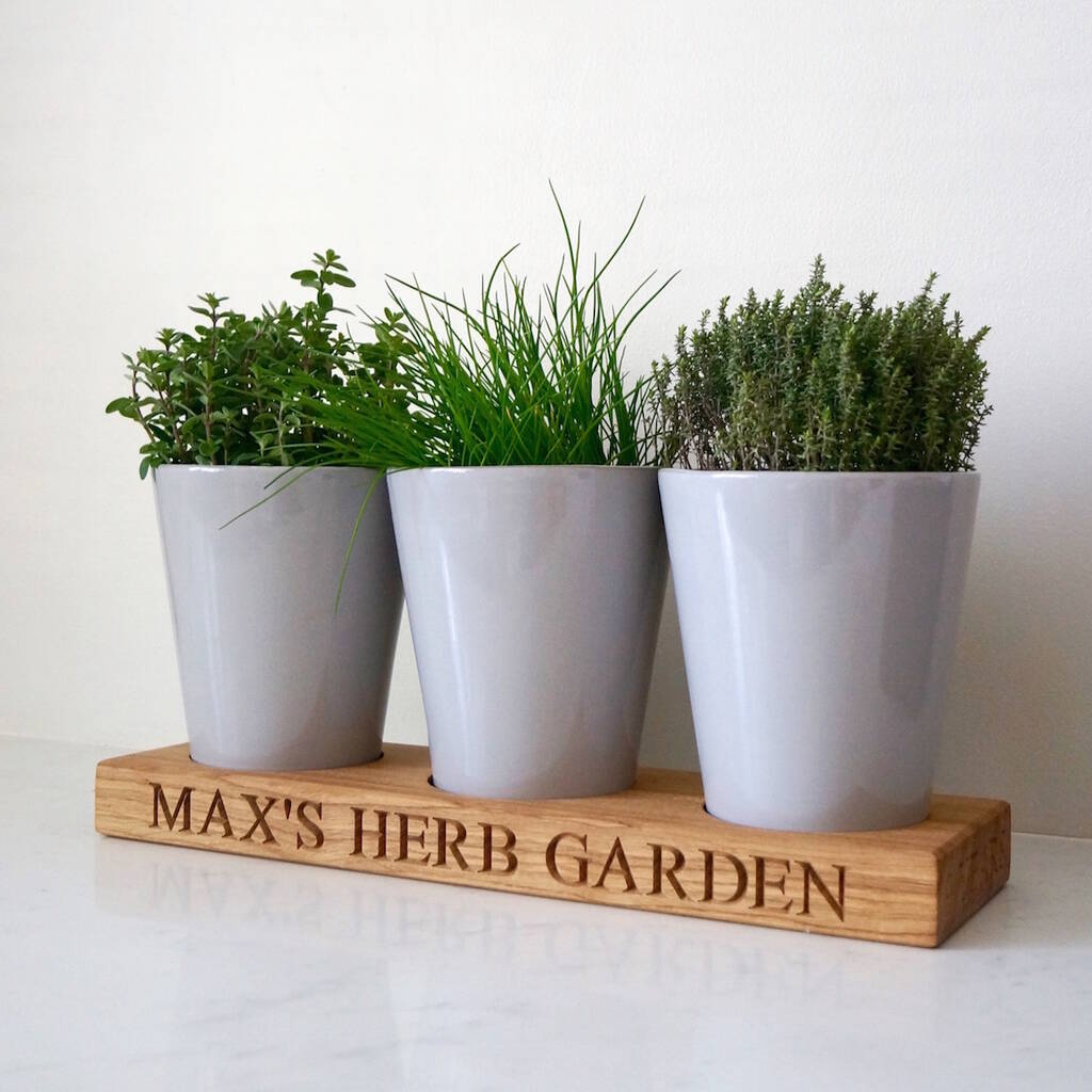 Personalised Wooden Herb Plant Stand By Traditional Wooden Gifts