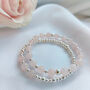 Sterling Silver Rose Quartz Stretch Gemstone Bead Bracelet, thumbnail 5 of 8