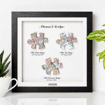 Personalised Crystal Anniversary 3D Jigsaw Map Locations Print, 6 of 12