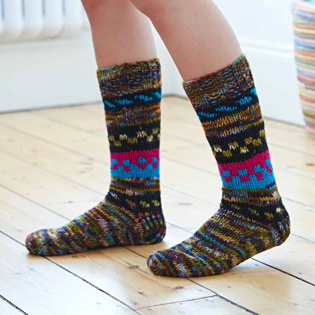 Fingerhut - Muk Luks Men's Ragg Wool Slipper Socks
