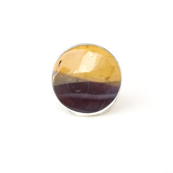 Yellow Mookaite Gemstone Ring Set In Sterling Silver, 3 of 4