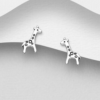 Sterling Silver Giraffe Earrings, 3 of 4