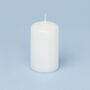 G Decor Set Of Four Varnished White Pillar Candles, thumbnail 2 of 3