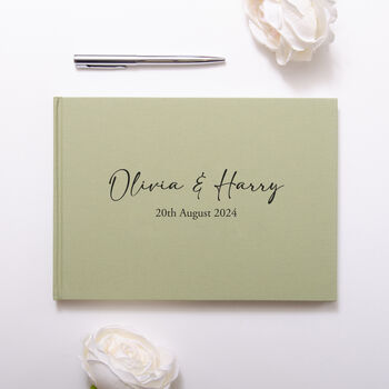 Personalised Linen Wedding Guest Book, 9 of 9