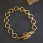 18k Gold Plated Handshake Bracelet With Magnetic Clasp, thumbnail 5 of 7