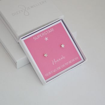 Sterling Silver Congratulations Earrings, 7 of 12