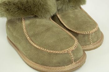 Sheepskin Slippers Option High/Low Calf Olive, 2 of 5
