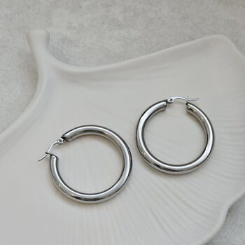 4cm Silver Hoops, 2 of 6