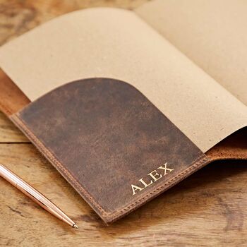 Personalised Buffalo Leather Refillable Journal, 6 of 11