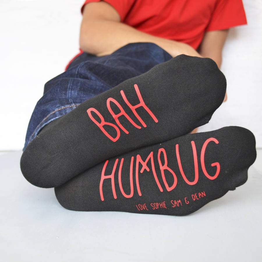 Personalised Bah Humbug Christmas Socks