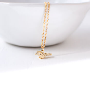 Tiny Bird Charm Necklace, 4 of 5