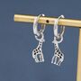 Sterling Silver Giraffe Huggie Hoop Earrings, thumbnail 3 of 12