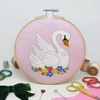 'Vintage Swan' Large Embroidery Kit, 3 of 4