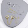 Sterling Silver Hoop Earring Linking Chains, thumbnail 7 of 12