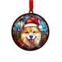 Shiba Inu In Santa Hat Suncatcher Decoration, thumbnail 5 of 6
