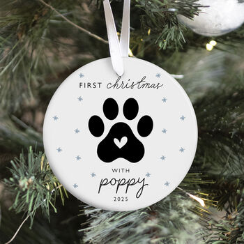 Personalised Pet First Christmas Ceramic Ornament, 7 of 7