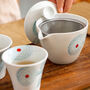 Hasami Ware Teapot Teacup Set Dahlia And Fruit, thumbnail 4 of 10