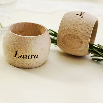 Personalised Wooden Napkin Ring, 4 of 6