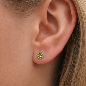 Sterling Silver August Birthstone Stud Earrings, 2 of 5