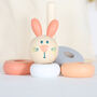 Wooden Bunny Stacking Toy With Personalised Bag, thumbnail 3 of 4