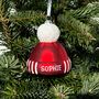 Personalised Bobble Hat Glass Tree Decoration With Gift Box, thumbnail 3 of 3