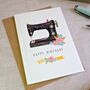 Floral Sewing Machine Birthday Card, thumbnail 2 of 5