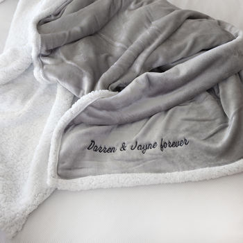 Personalised Grey And White Super Soft Blanket, 8 of 12