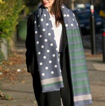 Personalised Dots And Stripes Classic Scarf, 3 of 8