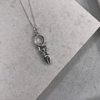 Sterling Silver I Am Moon Goddess Necklace, 9 of 9