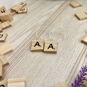Scrabble Initial Letter Personalised Earrings, 6 of 7