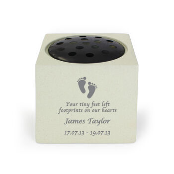 Personalised Footprints Memorial Vase, 2 of 3