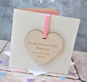 Personalised Mother's Day Wooden Decoration Card, 2 of 2