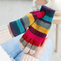 Rainbow Stripe Angora Knit Gloves, thumbnail 4 of 8