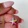 Colourful Pastel Enamel Starfish Necklace, thumbnail 4 of 7