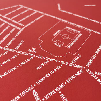 Liverpool Legends Map, Football Typography Print, 3 of 5