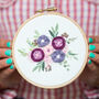 Lilac Bouquet Embroidery Hoop Kit, thumbnail 7 of 8