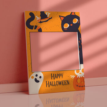 Black Cat Halloween Party Selfie Frame, 3 of 3