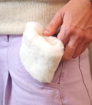 Personalised Re Usable Sheepskin Hand Warmer, 4 of 10