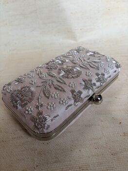 Light Pink Handcrafted Rectangular Clutch Bag, 2 of 11
