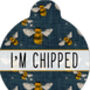 Blue Buzzy Bumble Bee Custom ID Dog Tag, thumbnail 1 of 2