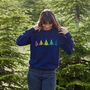 Multi Neon Christmas Trees Jumper Sweatshirt, thumbnail 4 of 9